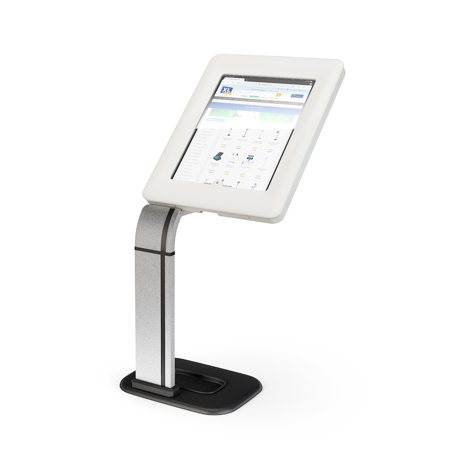 Desktop iPad and tablet display stand. Suitable for a range of devices. Lightweight and portable, ideal for trade shows and exhibitions. Next day UK delivery.